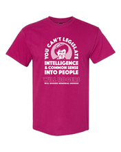 Load image into Gallery viewer, Will Rogers Quotable T-Shirt “Can't Legislate Intelligence”
